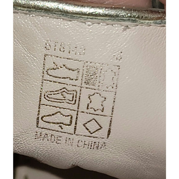 MIU MIU Gold Glitter High Tops w Silver Studded Cap Toe Sneakers, sz 38 EU/ 8 US - Picture 16 of 16